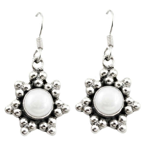 BEAUTIFUL NATURAL PEARL DANGLING EARRINGS IN SOLID STERLING SILVER!!!