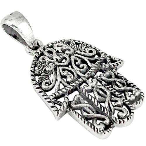 BEAUTIFUL SOLID STERLING SILVER INDONESIAN BALI STYLE HAND OF GOD PENDANT!!!