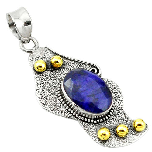 NATURAL SAPPHIRE PENDANT IN SOLID STERLING SILVER!!!