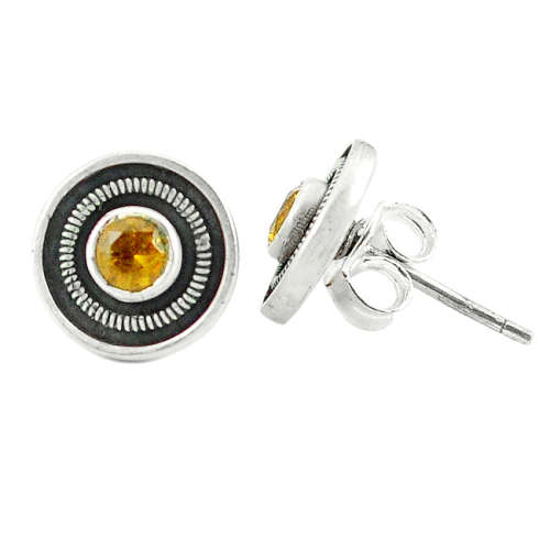 BEAUTIFUL NATURAL CITRINE STUD EARRINGS IN SOLID STERLING SILVER!!!