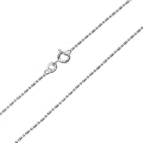 ***FINE CHAIN!*** 1,00mm Solid Sterling Silver Bobble Chain - 45cm!