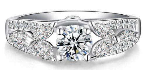 STUNNING SAPPHIRE 18K WHITE GOLD FILLED DRESS RING