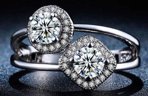 STUNNING SAPPHIRE AND TOPAZ 18K WHITE GOLD FILLED DRESS RING