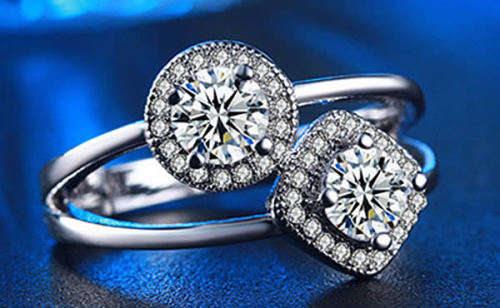 STUNNING SAPPHIRE AND TOPAZ 18K WHITE GOLD FILLED DRESS RING