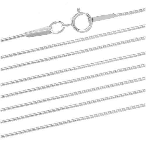 SOLID .925 STERLING SILVER SNAKE CHAIN - 45cm