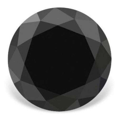 MOISSANITE - AAA JET BLACK ROUND DIAMOND CUT  - 2,34cts