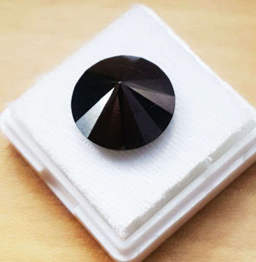 MOISSANITE - AAA JET BLACK ROUND DIAMOND CUT  - 2,34cts