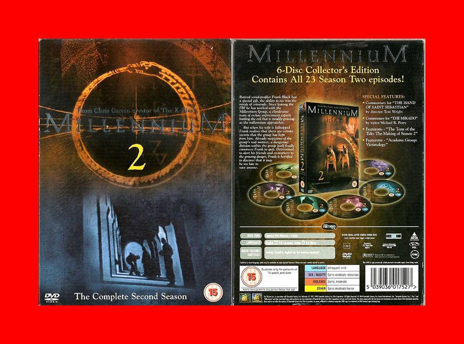 SALE! DVD SET  -  MILLENNIUM  2 - THE COMPLETE SECOND SEASON - REGION 2 EDITION