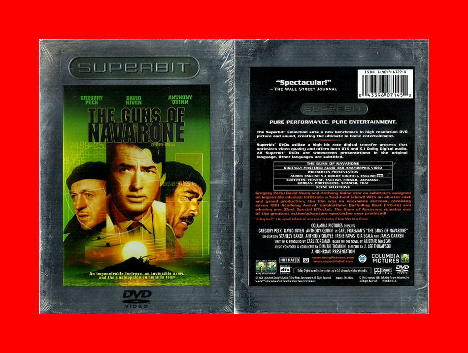 SALE! VERY RARE DVD - THE GUNS OF NAVARONE  -  REGION 1 EDITION (SUPERBIT - NEW)