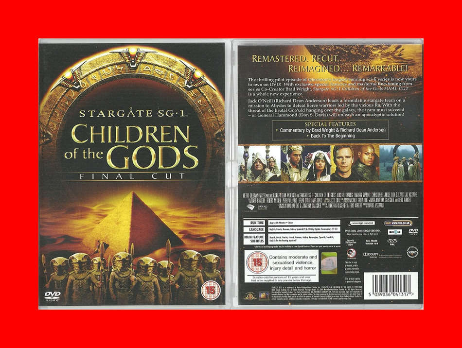 SALE! RARE DVD - STARGATE SG 1 CHILDREN OF THE GODS FINAL CUT  -  REGION 2 EDITION