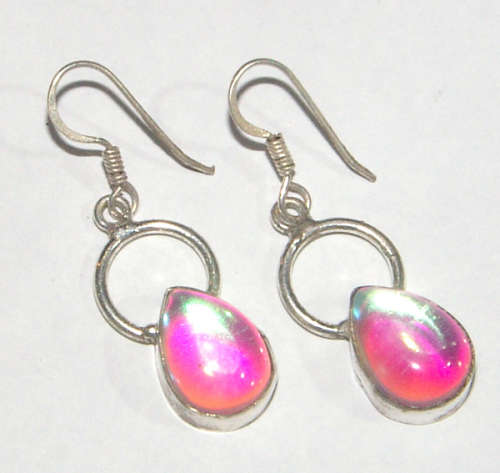 IMPORTED FROM INDIA!! - GORGEOUS OPALITE IN STERLING SILVER EARRINGS!!