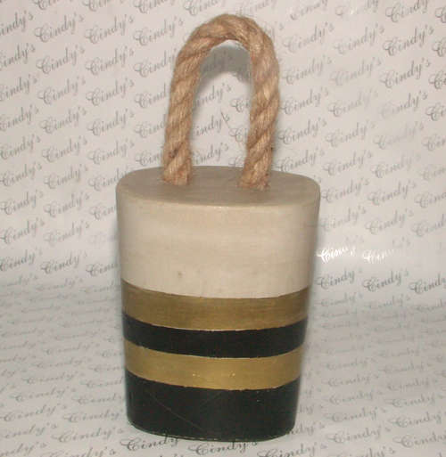 HAND CRAFTED CEMENT DOOR STOP WITH ROPE HANDLE