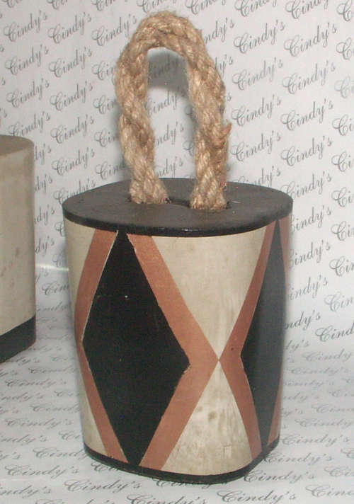 HAND CRAFTED CEMENT DOOR STOP WITH ROPE HANDLE