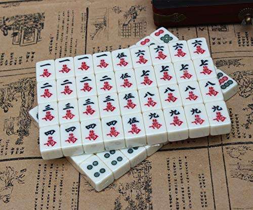 Chinese Mahjong Game Set - Traditional Mahjong with Antique Case and English Manual - SEALED