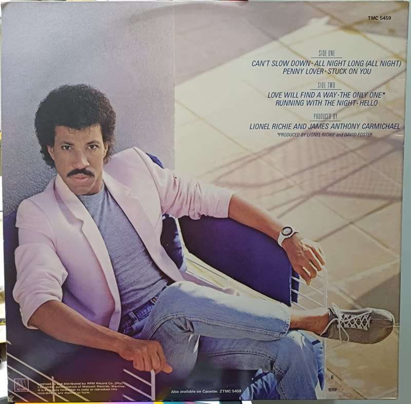 VINYL LP RECORD  - Lionel Richie - Can`t Slow Down