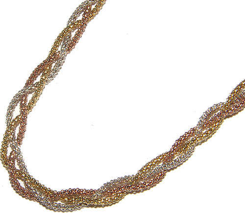 ***UNUSUAL DESIGN!!*** 3-TONE Solid Sterling Silver ITALIAN POPCORN Link Chain!!!