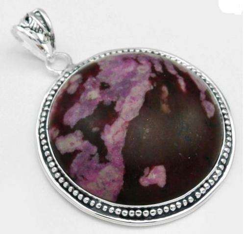 ***NATURAL GEMSTONES!!!***STUNNING PURPLE TURQUOISE IN STERLING SILVER PENDANT!!!