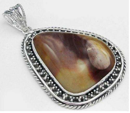 ***NATURAL GEMSTONES!!!***STUNNING LANDSCAPE JASPER IN STERLING SILVER PENDANT!!!