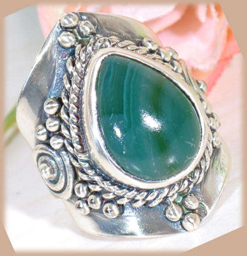 ***WOAW!***AMAZING NATURAL BOTSWANA AGATE DRESS RING!!! - Brand New!