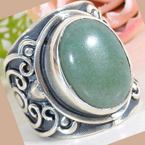 ***WOAW!***AMAZING NATURAL AVENTURINE DRESS RING!!! - Brand New!