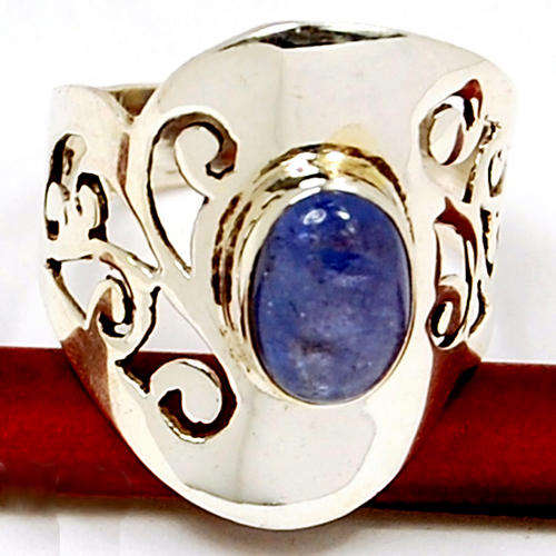 ***WOAW!!!***STUNNING NATURAL TANZANITE GEMSTONE IN SOLID STERLING SILVER RING!!!