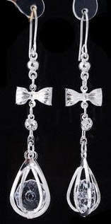 *** PRETTY*** CZECH RHINESTONE DANGLING EARRINGS!!!