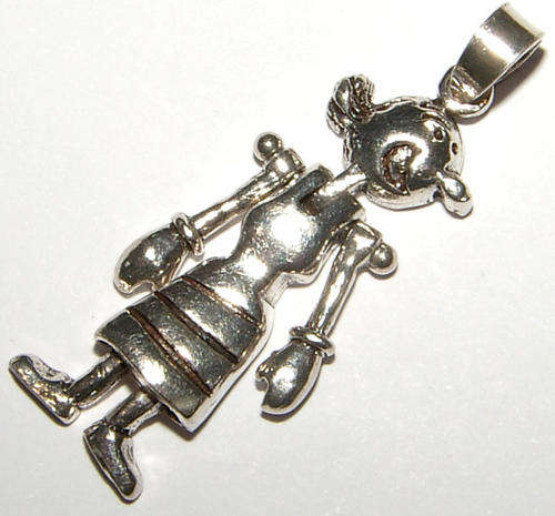 """A RARE ITEM!!!"""STUNNING SOLID STERLING SILVER 'OLIVE OYL' CHARM!