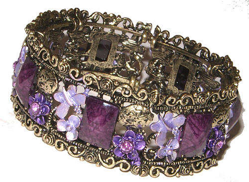 ***STUNNING!!!*** DESIGNER INSPIRED VINTAGE STYLE FLORAL BANGLE!