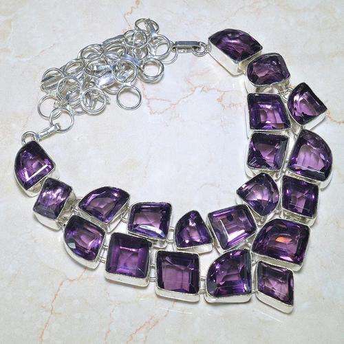****PURE BEAUTY IN NATURAL GEMSTONES!!****ONE OF A KIND AMETHYST GEMSTONE NECKLACE!