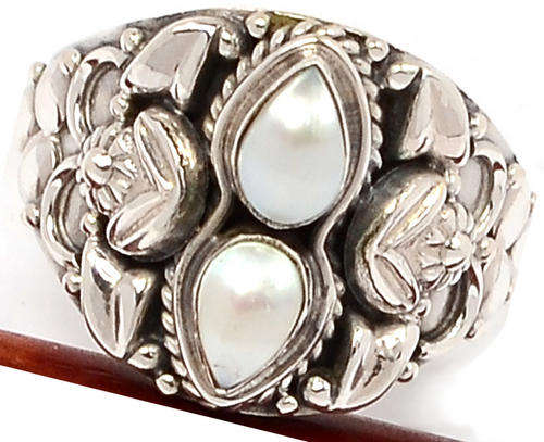 ***WOAW!!!*** GORGEOUS MABE PEARLS IN SOLID STERLING SILVER RING!!!