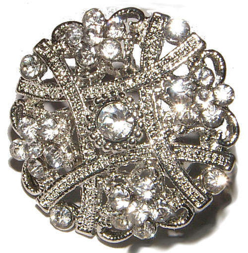 BEAUTIFUL RHINESTONE ENCRUSTED DRESS RING - ***NEW STOCK***!