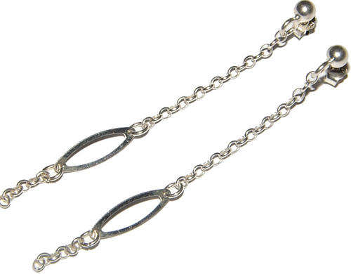 *** SWEET SOLID . 925 STERLING SILVER LINEAR EARRINGS***