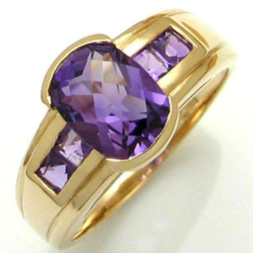 ***WOAW!!!***STUNNING AMETHYST YELLOW GOLD RING!!!