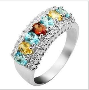 ***WOAW!!!***STUNNING FRUIT SALAD GEMSTONE COCKTAIL DRESS RING!!!