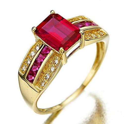 ***WOAW!!!***STUNNING RUBY YELLOW GOLD RING!!!