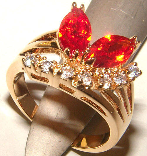 ***WOAW!!!***STUNNING GARNET YELLOW GP RING!!!