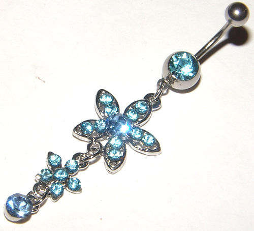 ***SWEET!!***Crystal Dangling Belly Ring!