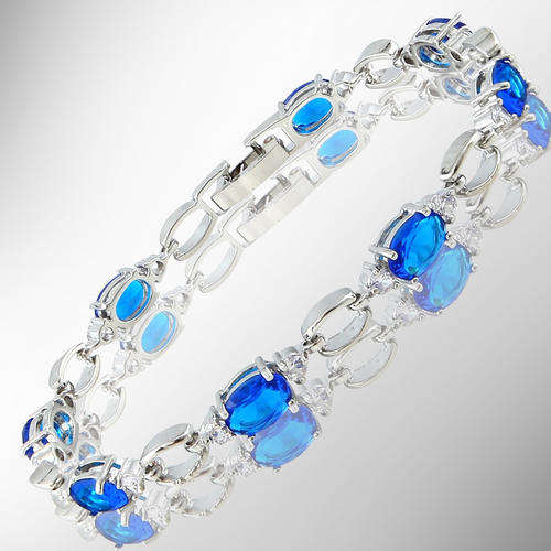 ***BEAUTIFUL ITEM!!***GORGEOUS SAPPHIRE TENNIS  BRACELET!