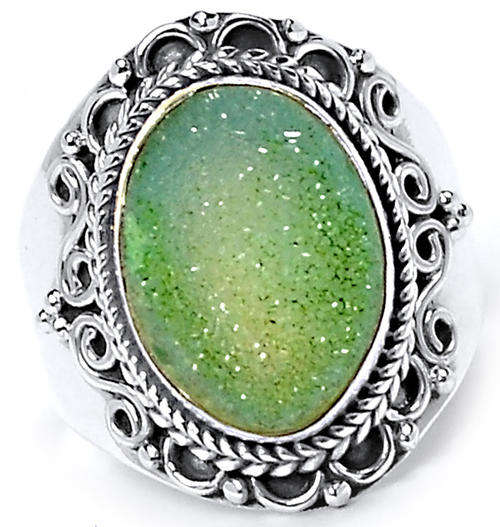 ***GORGEOUS!!!***STUNNING DRUZY AGATE IN SOLID STERLING SILVER RING!!!
