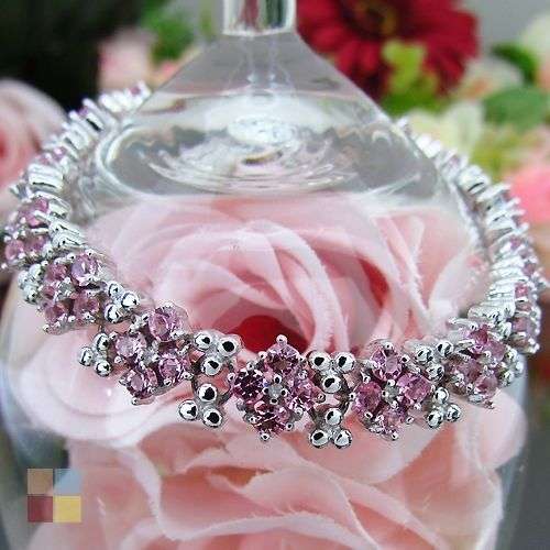 ***BEAUTIFUL ITEM!!***GORGEOUS PINK SAPPHIRE TENNIS  BRACELET!