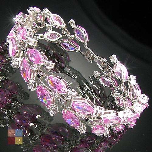 ***BEAUTIFUL ITEM!!***GORGEOUS PINK SAPPHIRE TENNIS  BRACELET!