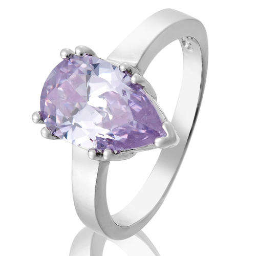***SWEET!!!*** GORGEOUS LAVENDER TANZANITE CUBIC ZIRCONIUM IN WHITE GP COCKTAIL RING!!!