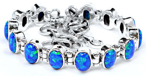 ***WOAW!!***GORGEOUS NATURAL FIRE OPALS IN SOLID STERLING SILVER TENNIS BRACELET!