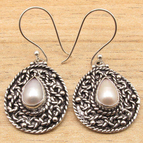IMPORTED FROM INDIA!! - GORGEOUS MABE PEARLS IN STERLING SILVER EARRINGS!!
