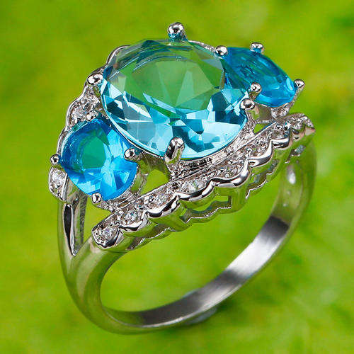 ***WOAW!!!***STUNNING TOPAZ STERLING SILVER RING!!!