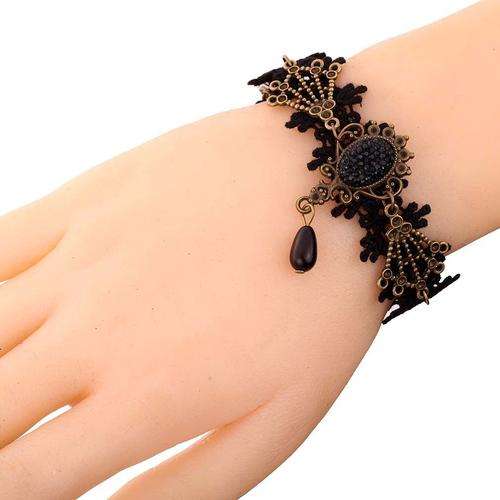 ^^^FAIRYTALE RANGE!!^^^Black Lace Copper Design Retro Bracelet!