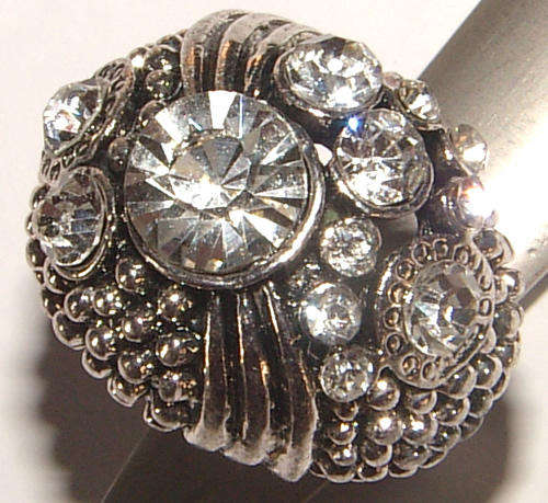 SPARKLING! ADJUSTABLE RHINESTONE ENCRUSTED DRESS RING!