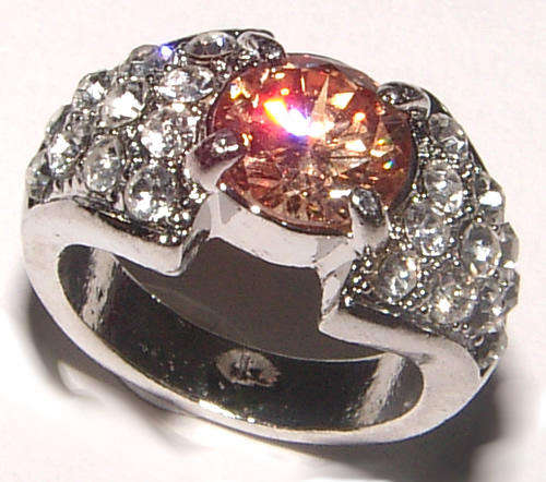 **SIZE 6.5**BEAUTIFUL CZ AND RHINESTONE ENCRUSTED DRESS RING!