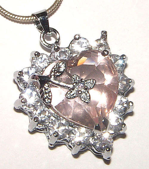 **FARYTALE COLLECTION!** SWEET PINK FACETED HEART CRYSTAL PENDANT - NEW!
