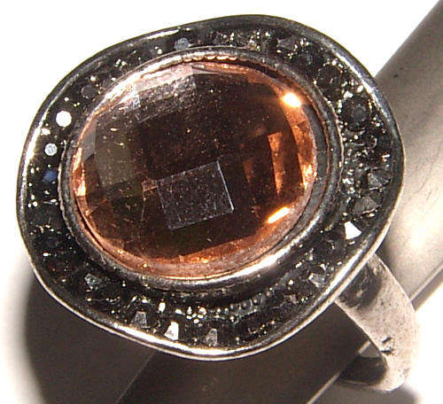 PRETTY CRYSTAL AND MARCASITE DRESS RING!